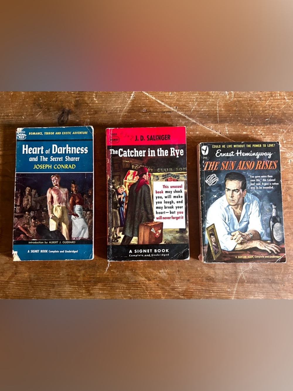 Vintage pulp midcentury paperbacks of classic literature. Kitschy lurid covers.